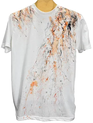 672CP White-Orange Hand Painted Tee