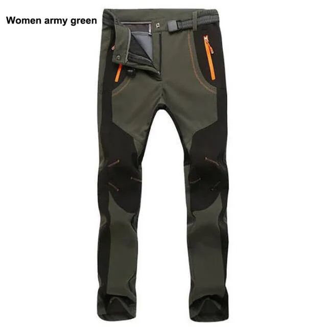 Autumn Winter Thick Fleece Pants Men Outdoor Warm Waterproof Windproof Breathable Soft Shell Trousers Sports