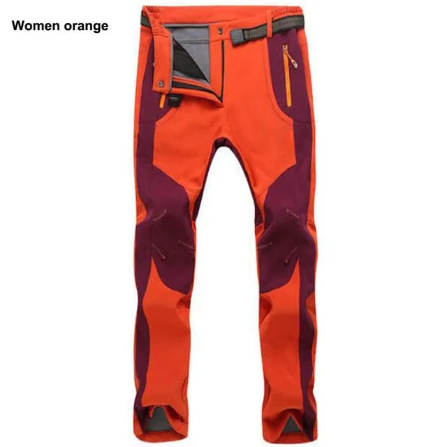 Autumn Winter Thick Fleece Pants Men Outdoor Warm Waterproof Windproof Breathable Soft Shell Trousers Sports