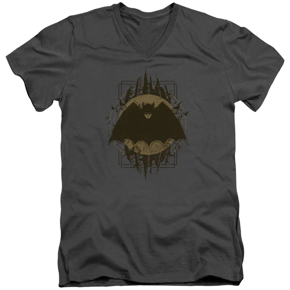 Batman Crest Adult V-Neck Slim Fit T-shirt