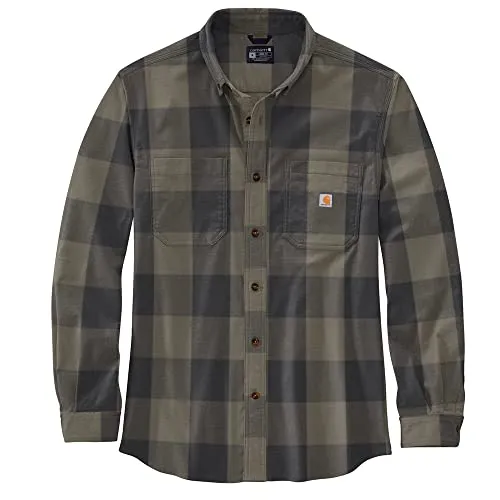 Carhartt 105432 Men's Rugged Flex Relaxed Fit Midweight Flannel Long-S - 3X-Large Regular - Driftwood