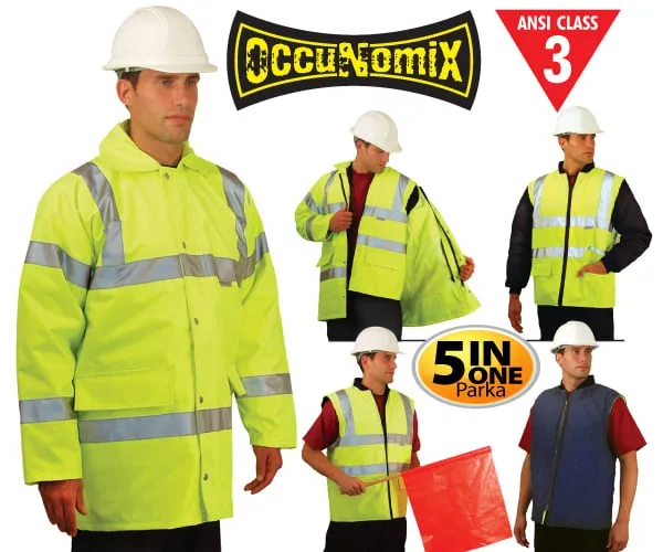 Class 3 Premium 5-In-1 Parka - Lime - 3XL