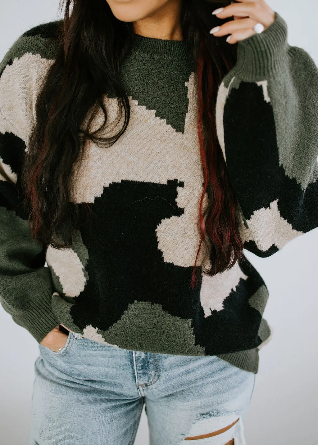 Command Attention Camo Sweater FINAL SALE