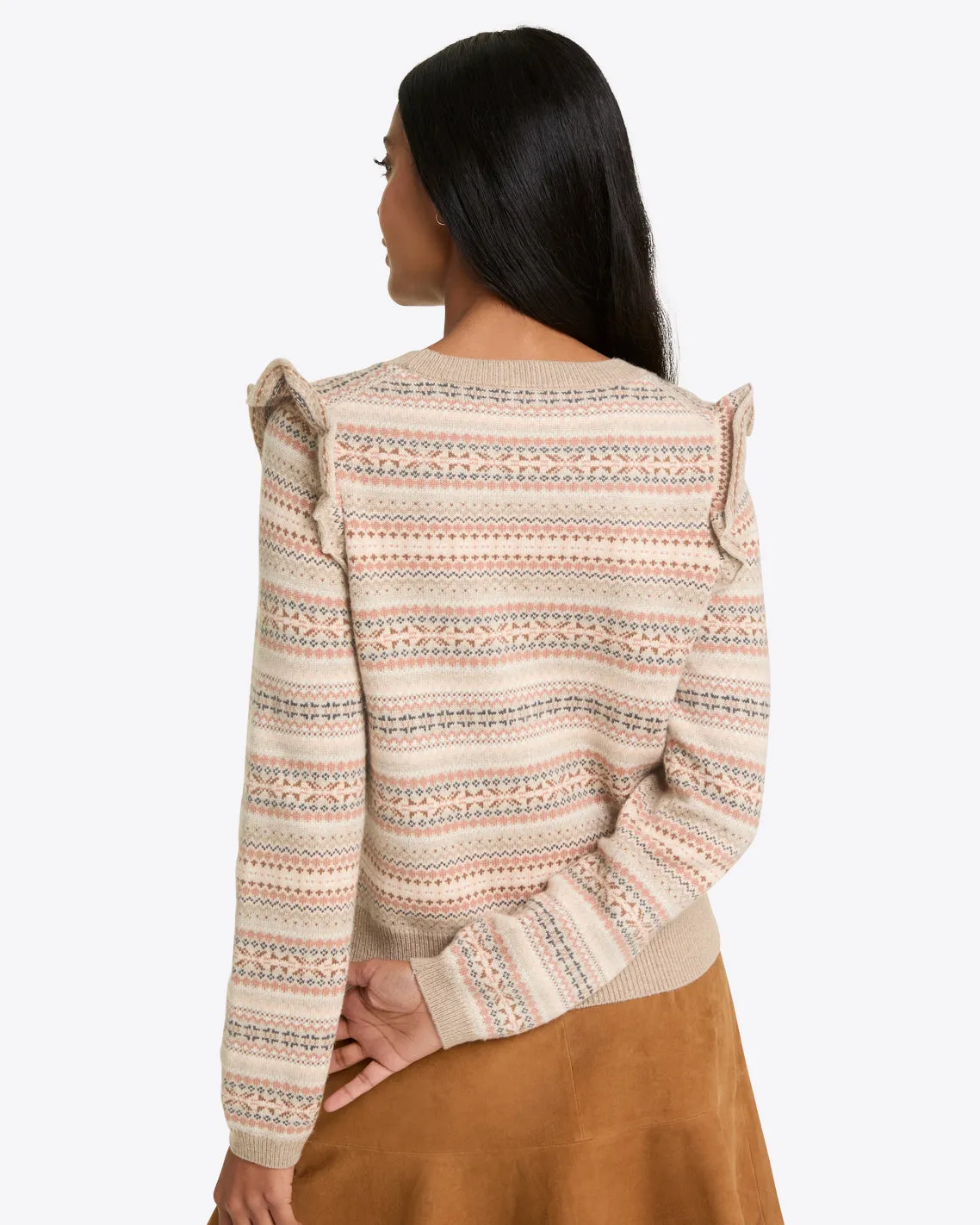 Fairisle Flutter Sleeve Sweater