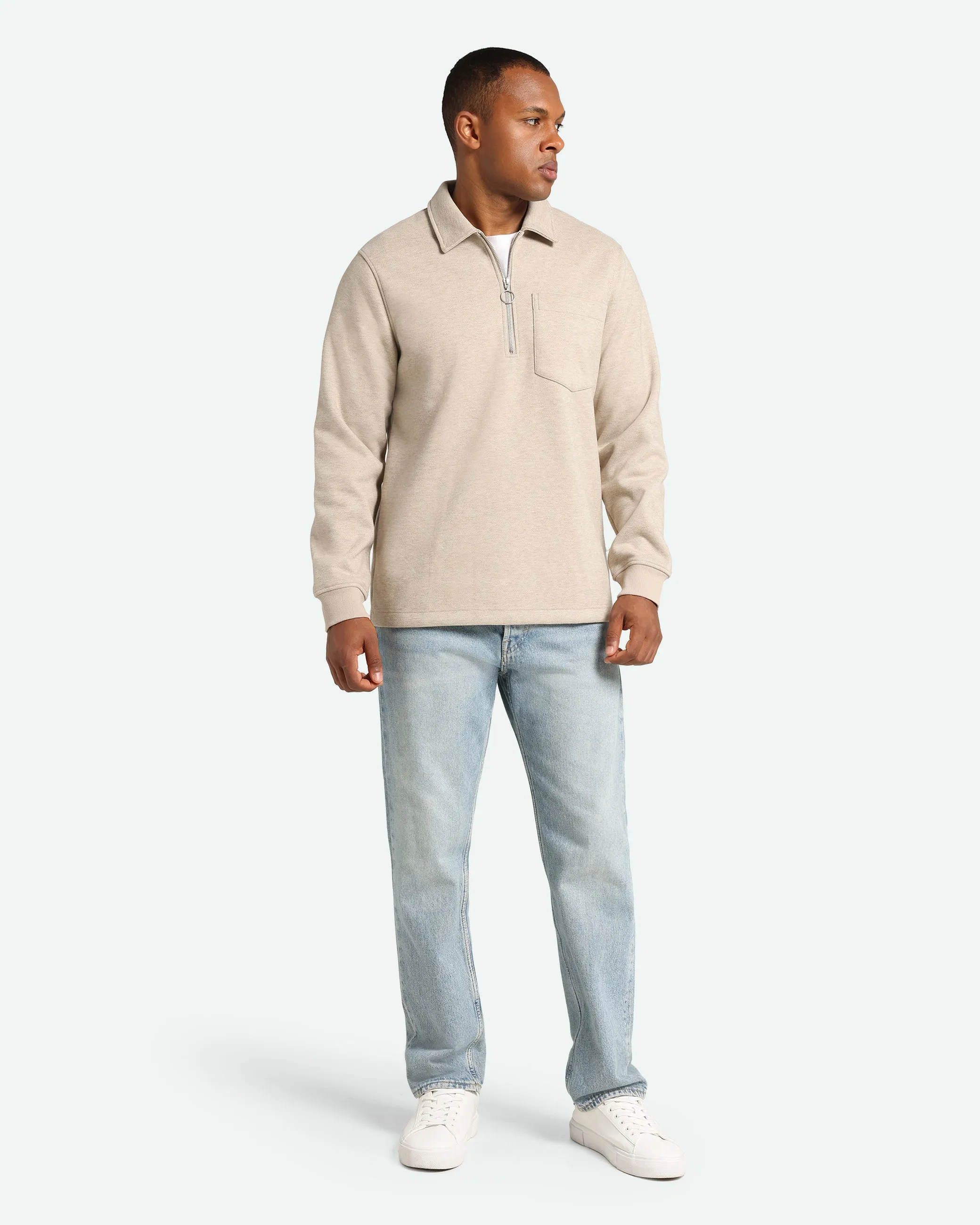 Falcon Reg Halfzip 3913 Sweat - Silver Cloud