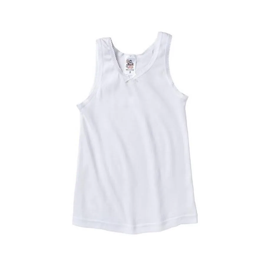 Girls Jack & Jill White Undershirts - 3 Pk.