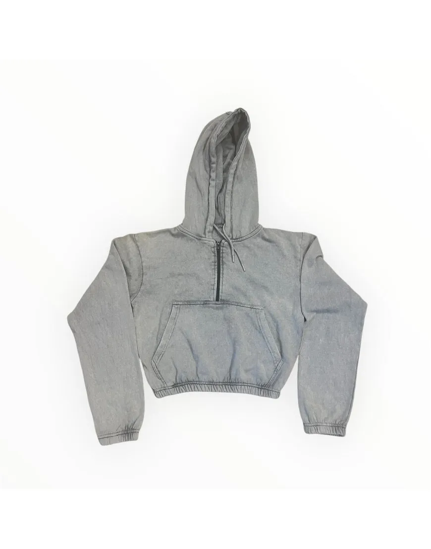 Hoodie in Grey With Zip