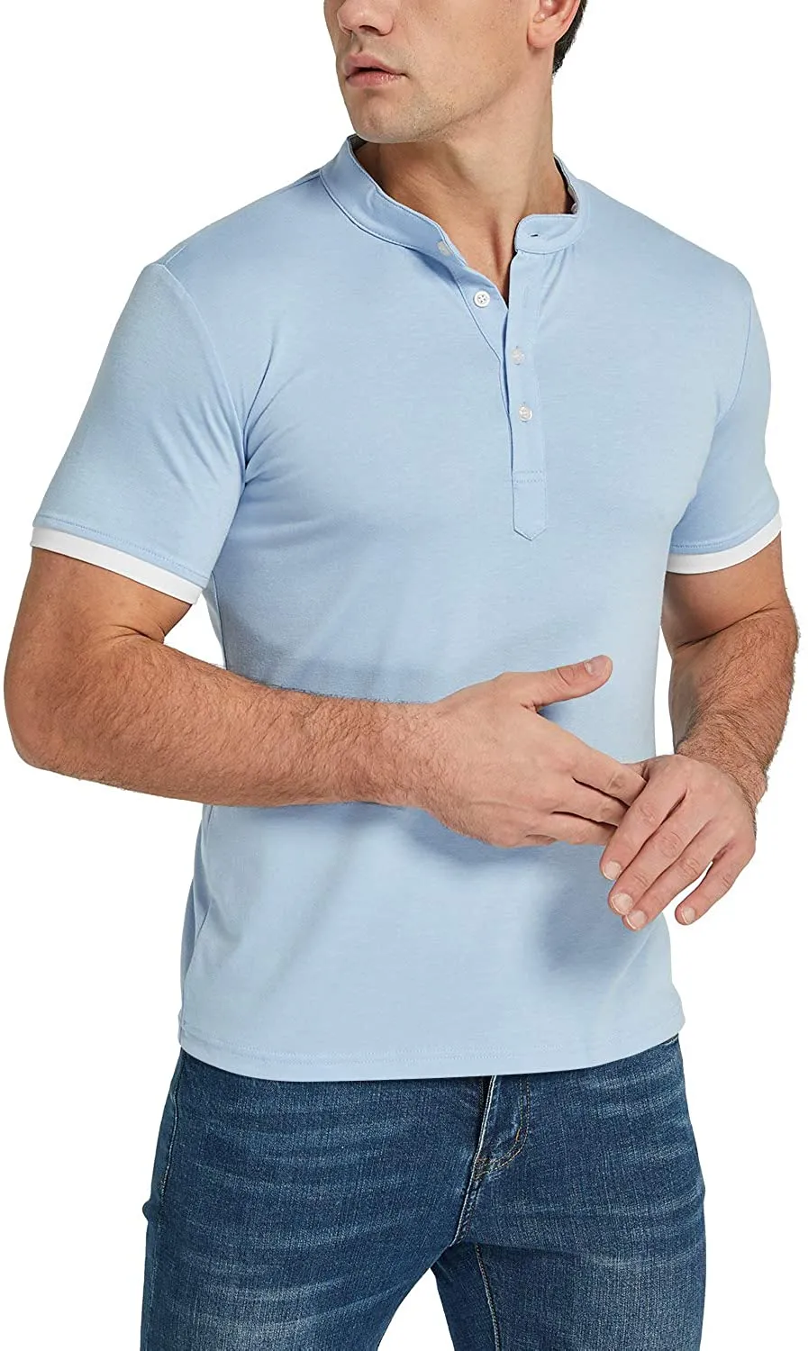 KUYIGO Mens Polo Shirt Short Sleeve Classic Sports Top Casual Workout Sports Shirts