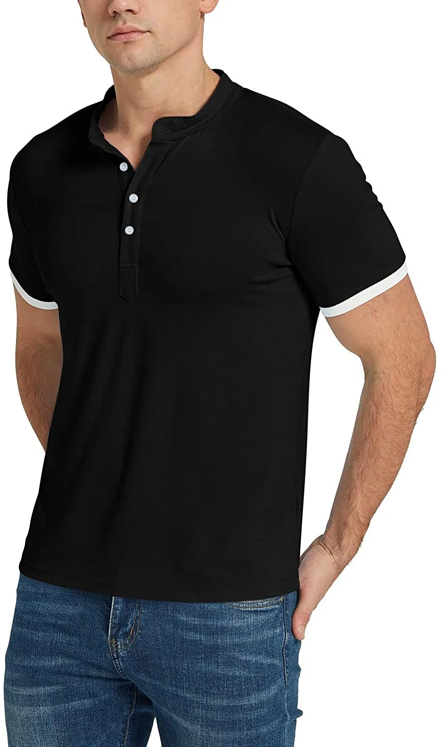 KUYIGO Mens Polo Shirt Short Sleeve Classic Sports Top Casual Workout Sports Shirts