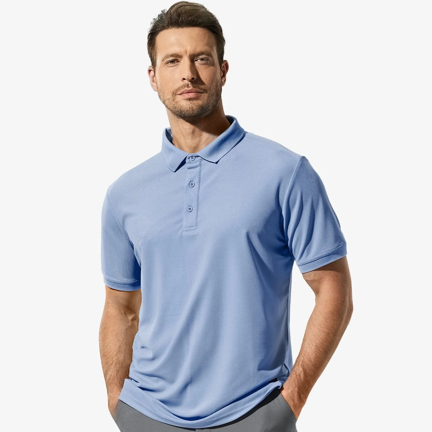 Men's Golf Polo Shirts Regular-fit Casual Collared T-Shirts