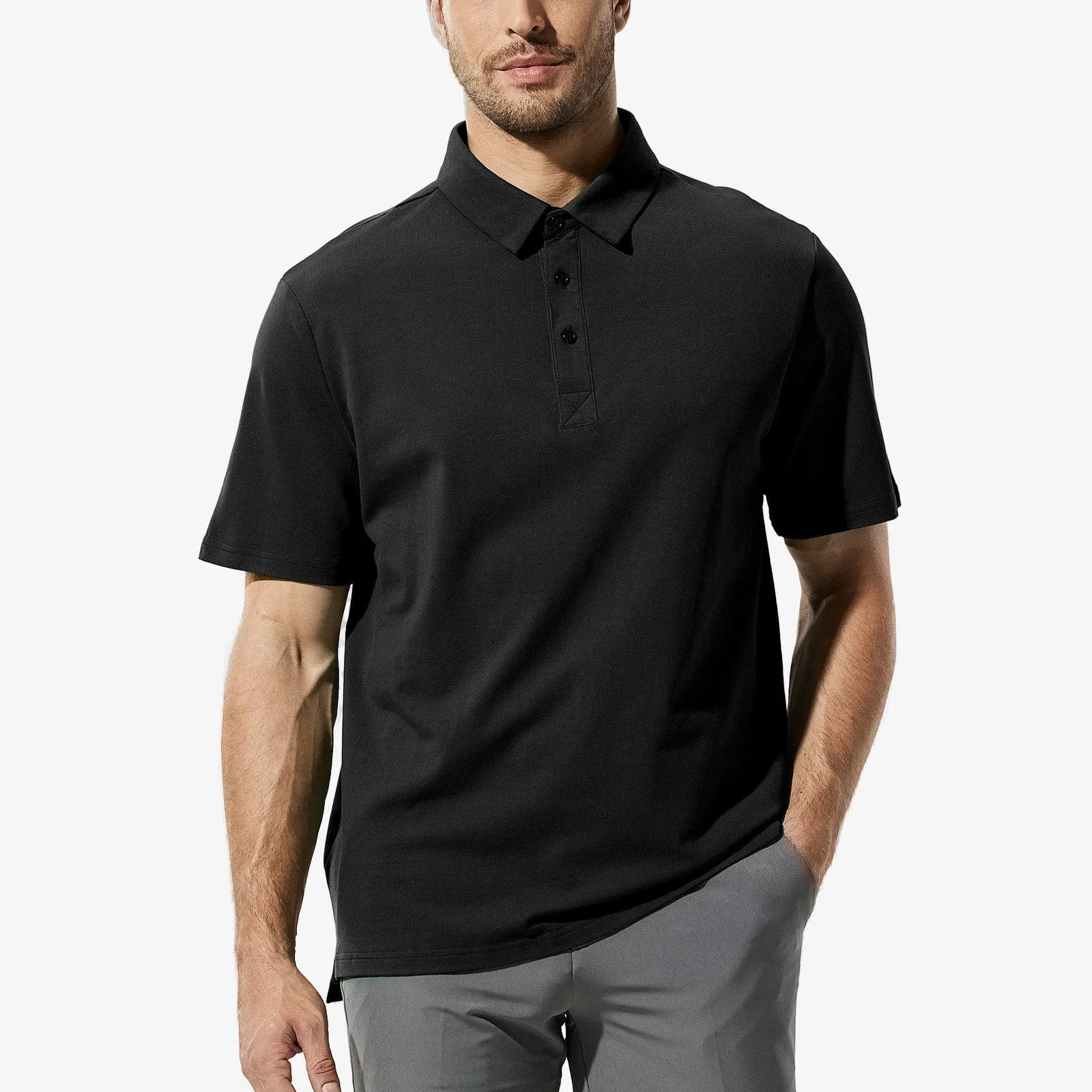 Men's Short Sleeve Polo Shirts Ultra-Soft Cotton Golf Shirts