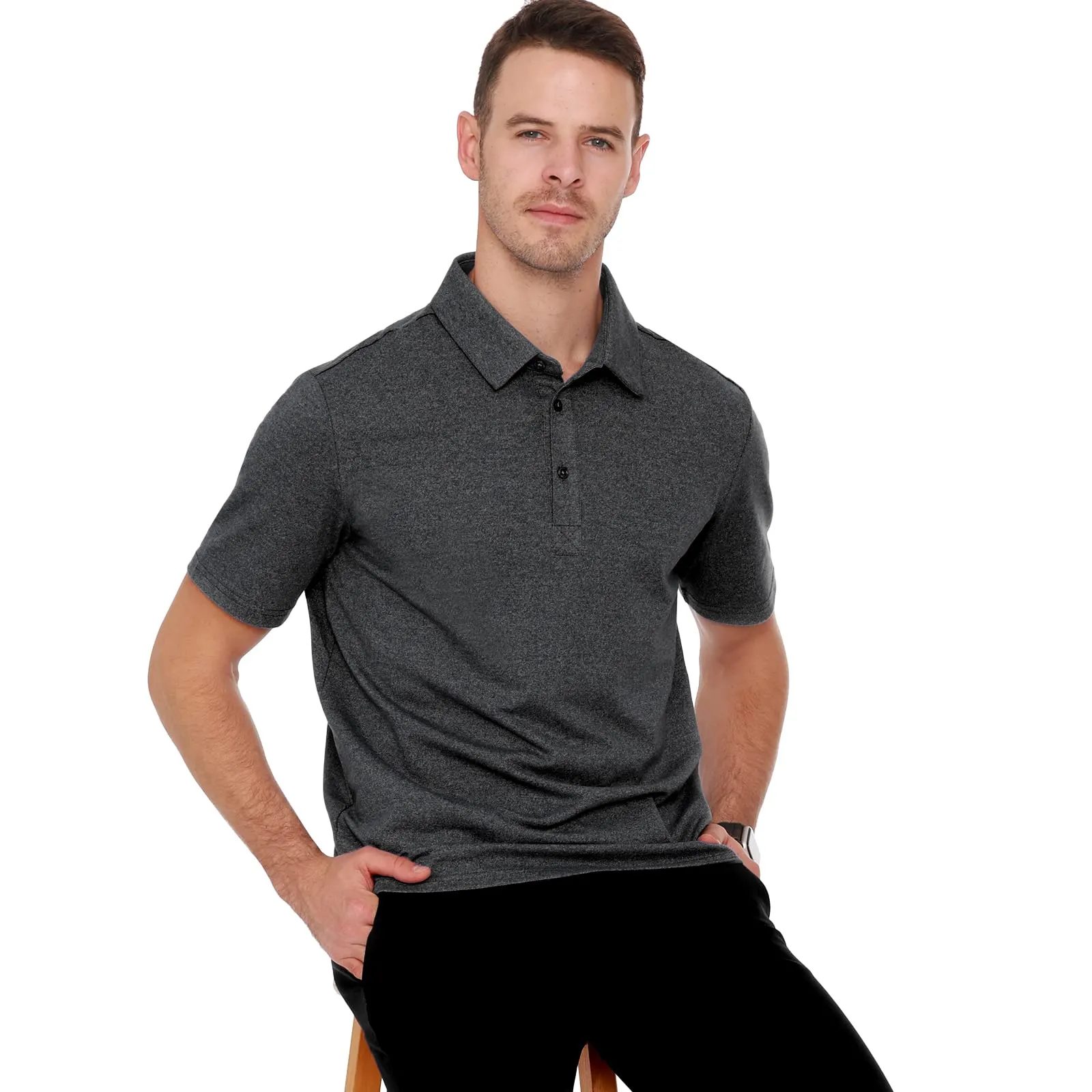 Men's Short Sleeve Polo Shirts Ultra-Soft Cotton Golf Shirts