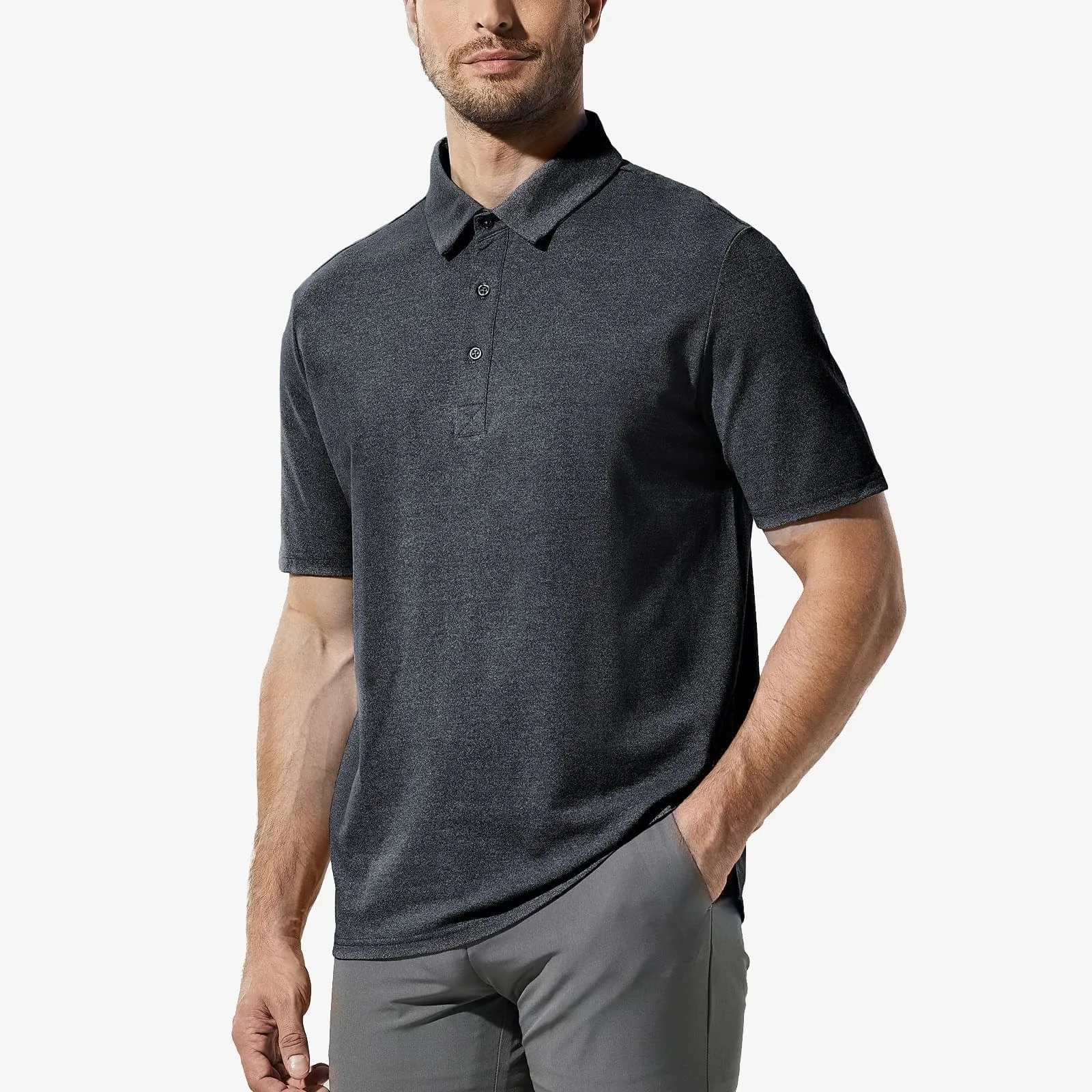 Men's Short Sleeve Polo Shirts Ultra-Soft Cotton Golf Shirts