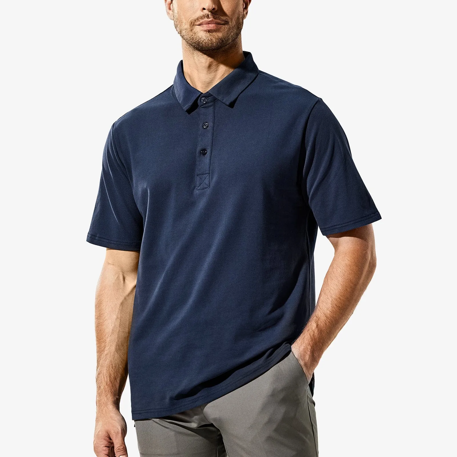 Men's Short Sleeve Polo Shirts Ultra-Soft Cotton Golf Shirts