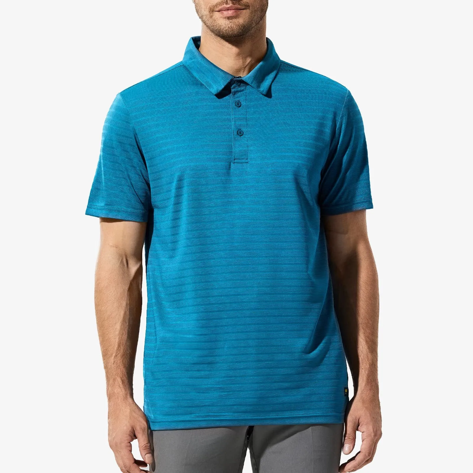 Men's Striped Polo Shirts Quick Dry Casual Golf Collared Shirt