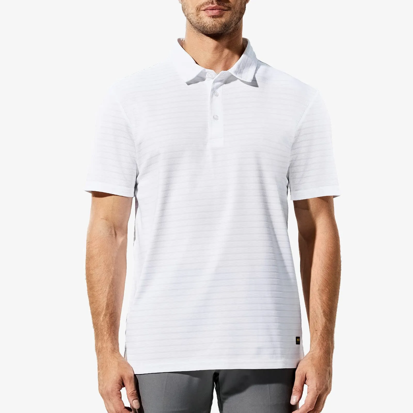 Men's Striped Polo Shirts Quick Dry Casual Golf Collared Shirt