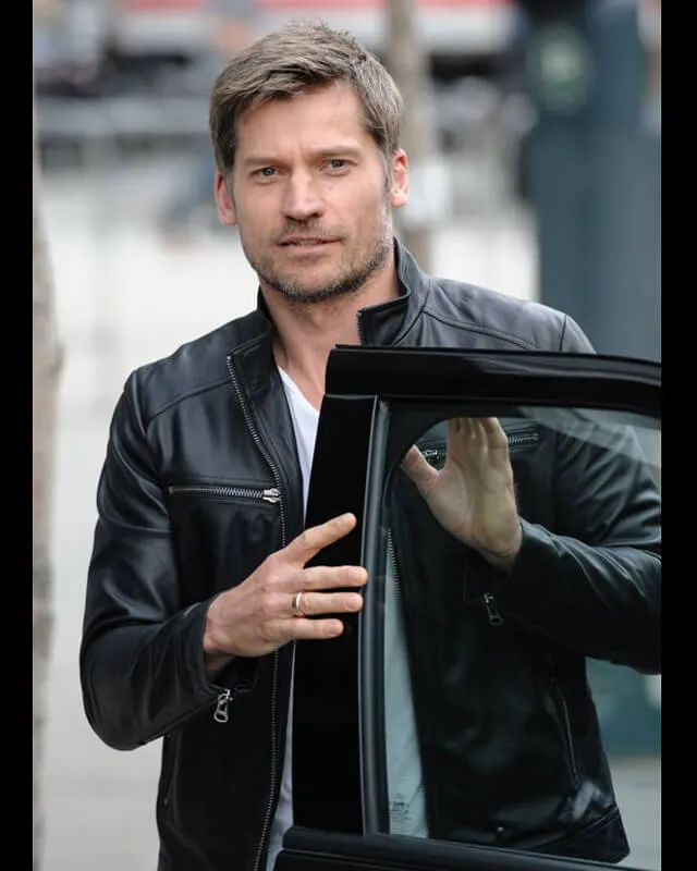 Nikolaj Coster-Waldau Black Leather Jacket