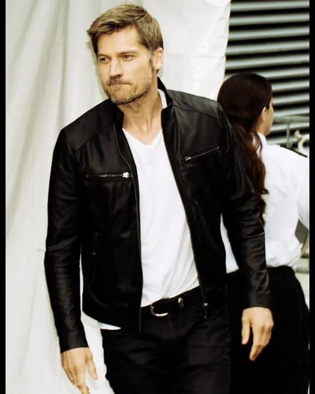 Nikolaj Coster-Waldau Black Leather Jacket