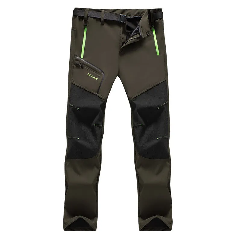 OUTDOOR QUICK DRYING PANTS, THIN, BREATHABLE, WATERPROOF, ELASTIC, ASSAULT PANTS, LOOSE HIKING AND MOUNTAINEERING PANTS