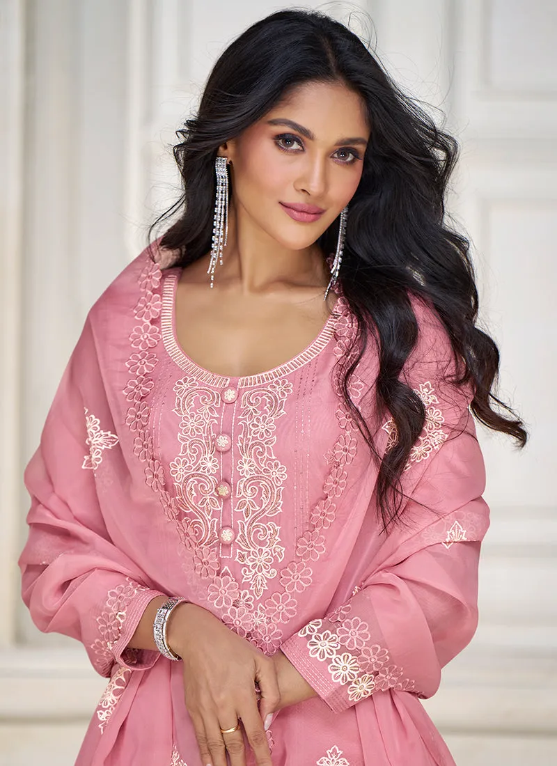 Pink Sequence Embroidery Traditional Salwar Kameez