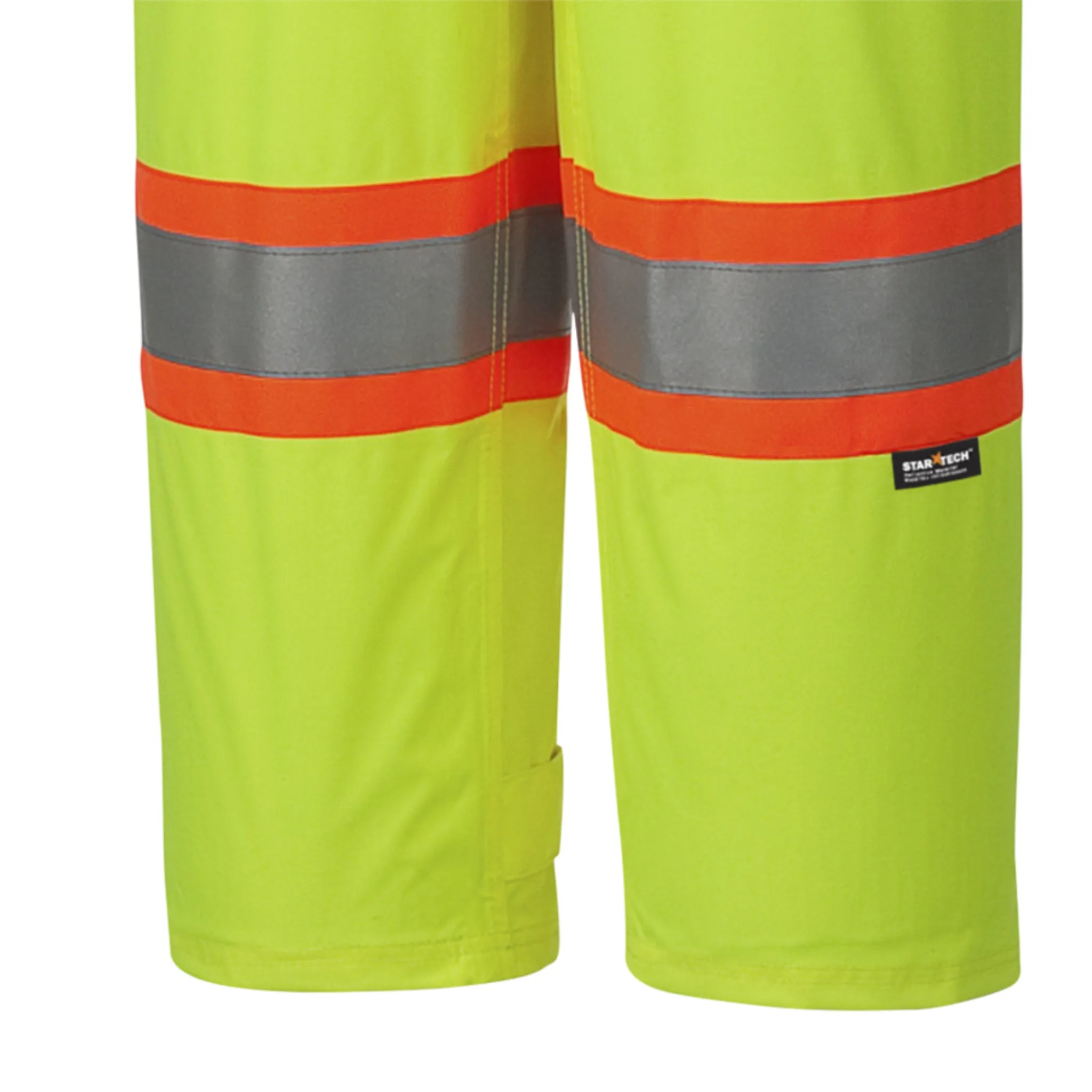 Pioneer Men's Hi-Vis Safety Bib Pants 150D | CSA Waterproof, Reflective, Windproof Workwear | PU-Coated Polyester, StarTech® Tape | Sizes XS-5XL