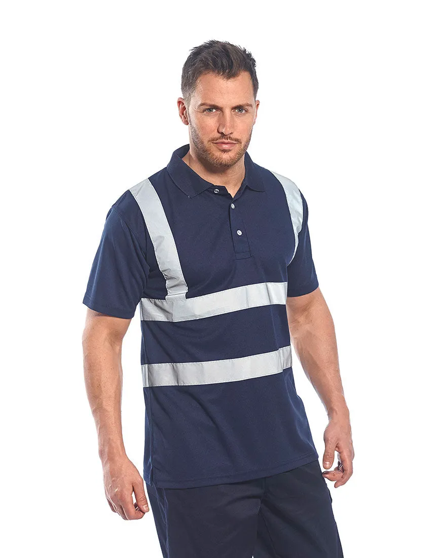 Portwest F477 Iona Wicking Polyester Work Wear Poloshirt with Reflective Tape