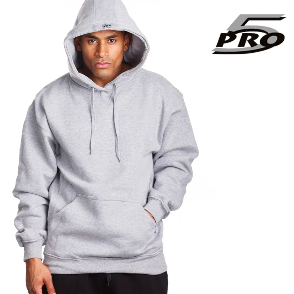 Pro 5 Men's Fleece Pull Over Hoodie Sweater Heavy Weight Heather Grey