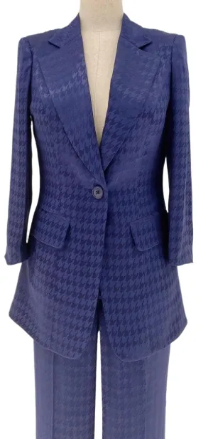 Sapphire Blue Women Pant Suit - Half Sleeve Trouser Suit