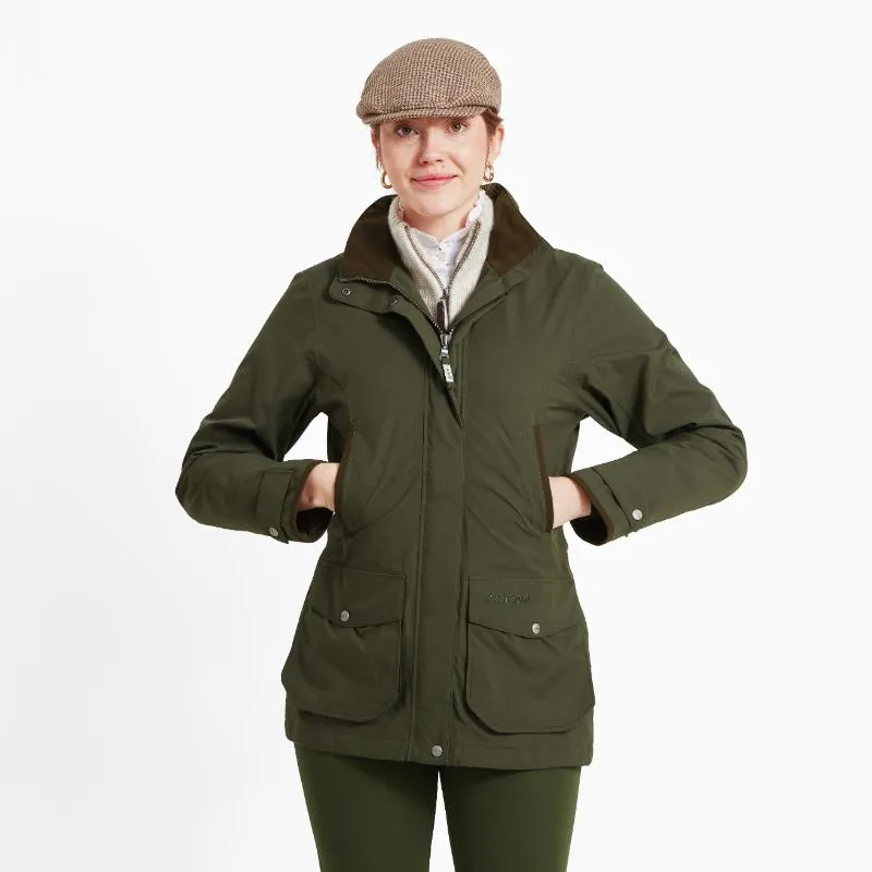 Schoffel Teal Ultralight Ladies Venturi Waterproof Country Field Coat - Forest