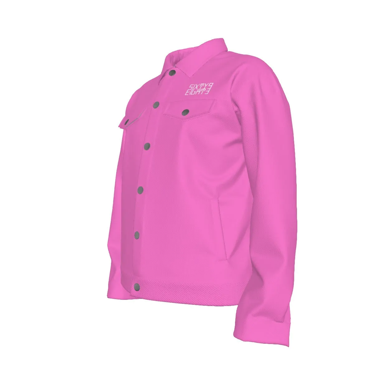 Sixty Eight 93 Logo White Pink Unisex Lapel Jacket