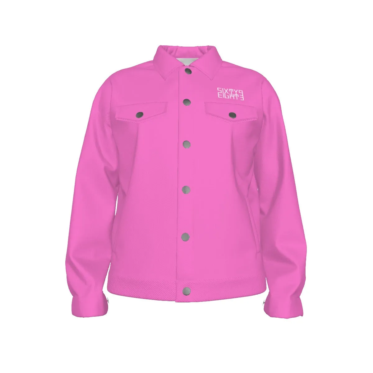 Sixty Eight 93 Logo White Pink Unisex Lapel Jacket