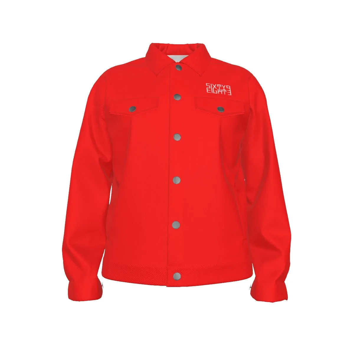 Sixty Eight 93 Logo White Red Unisex Lapel Jacket