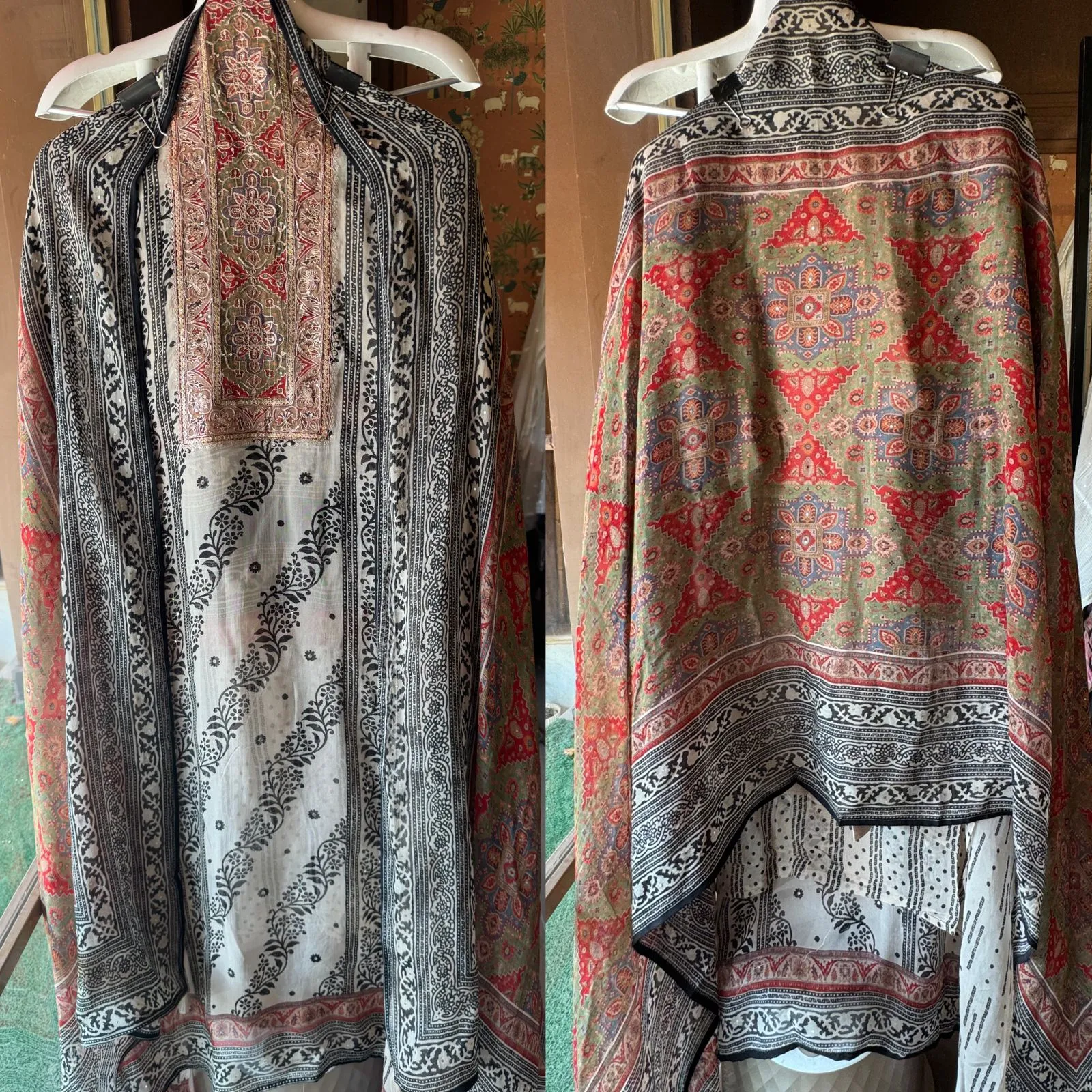 Soft organza Jaipuri block printed Suits