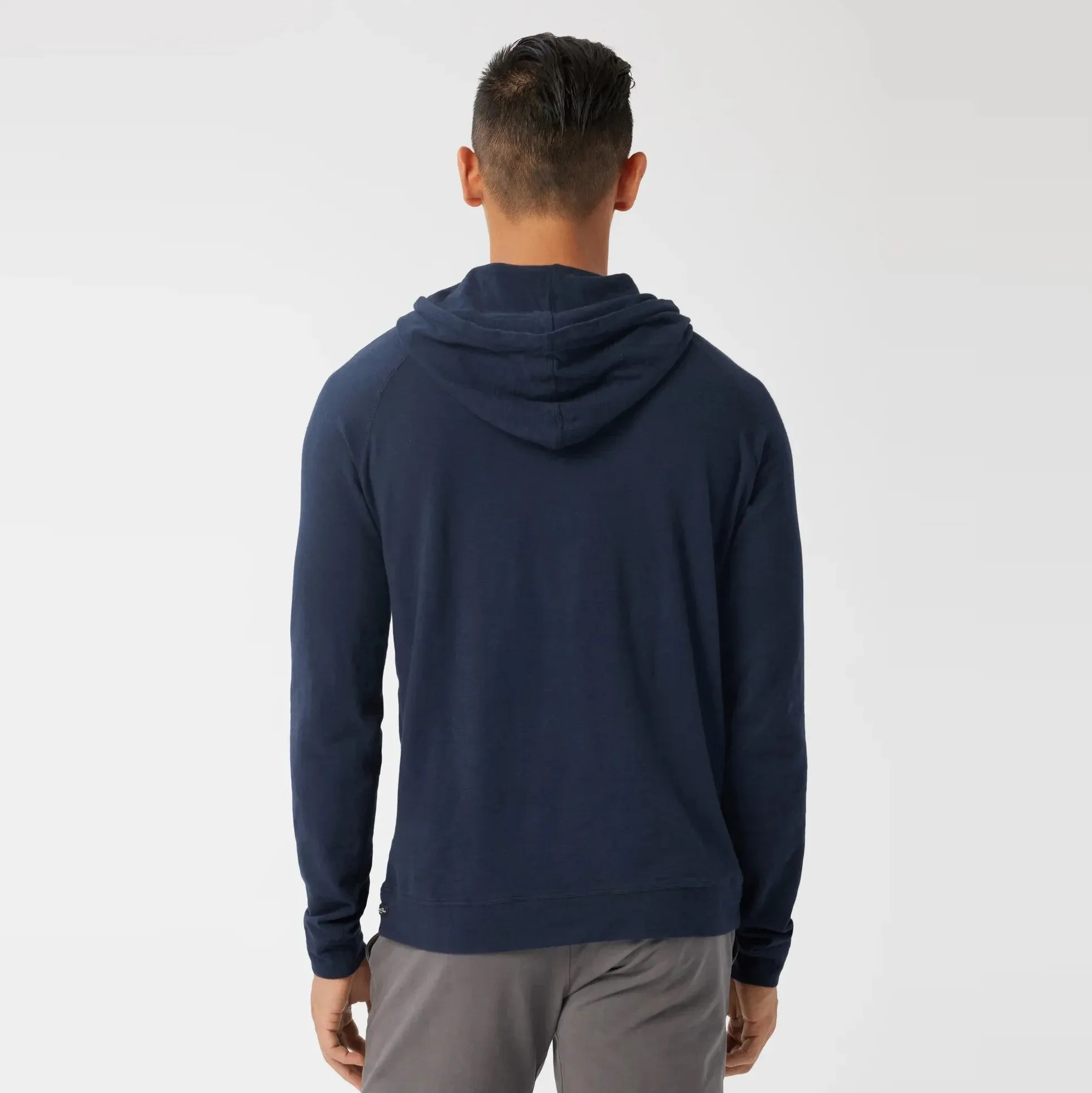 Soft Slub Long Sleeve Hoodie (Sky Captain)