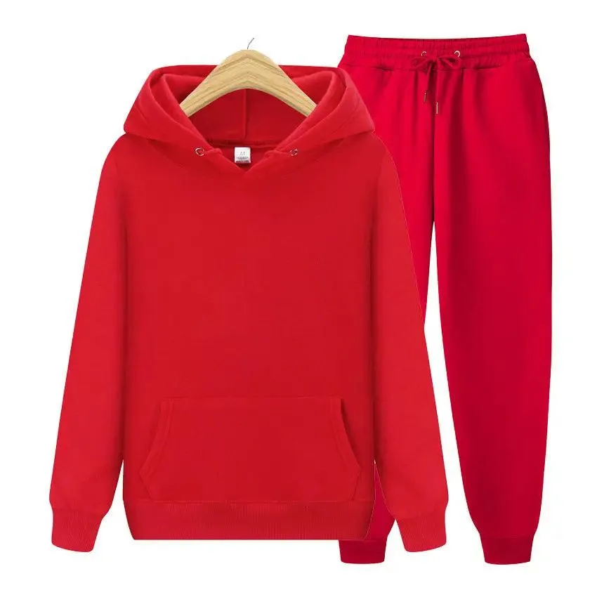 Stay Cozy and Stylish with Our Latest Unisex Solid Color Hoodie Sweat Suit