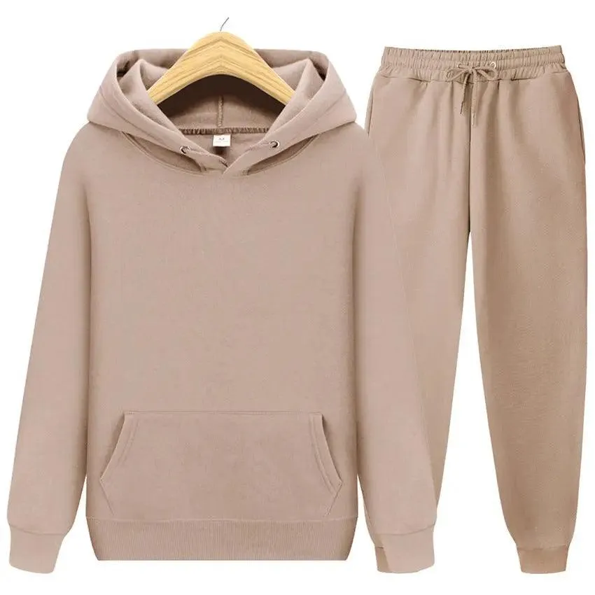 Stay Cozy and Stylish with Our Latest Unisex Solid Color Hoodie Sweat Suit