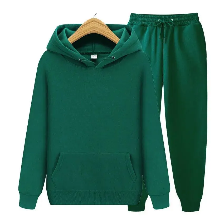 Stay Cozy and Stylish with Our Latest Unisex Solid Color Hoodie Sweat Suit