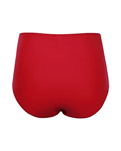 Stylish High Waisted Bikini Bottom For Women-Red