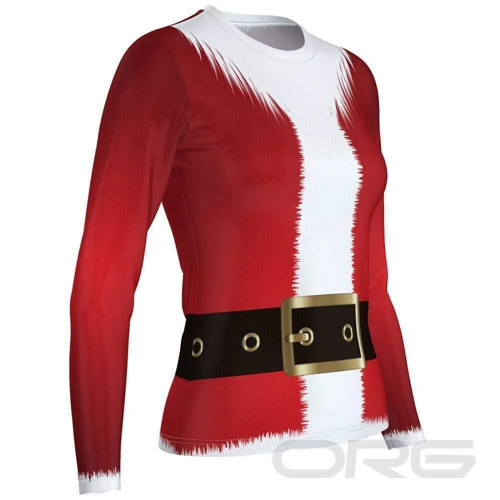 Women's Santa Claus Christmas Suit Long Sleeve Running Shirt