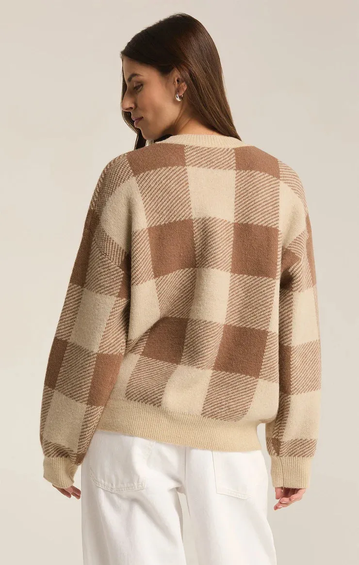 ZSU Check You Later Plaid Sweater in Campfire