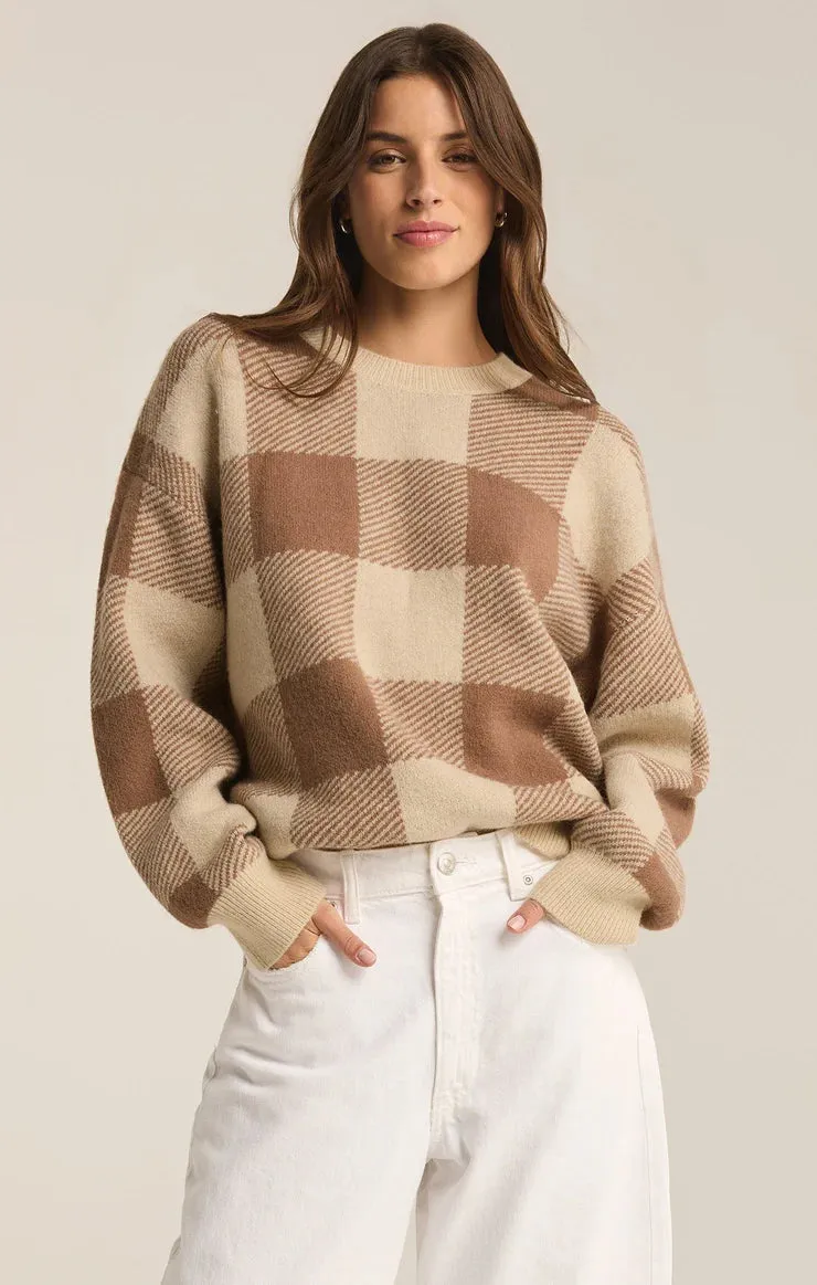 ZSU Check You Later Plaid Sweater in Campfire